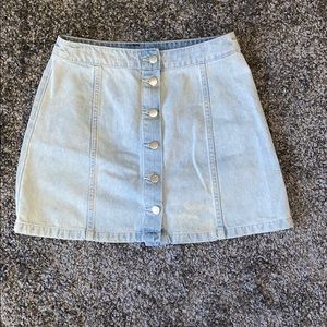 Light blue denim skirt